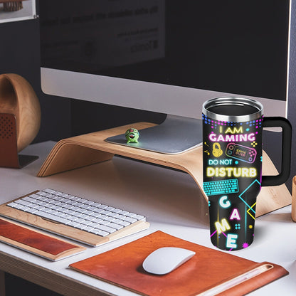 Gamer Tumbler 40oz with Lid & Straw – Insulated Gaming Cup Gift for Men, Boys & Teen Gamers – Double Wall Vacuum Tumbler for Hot & Cold