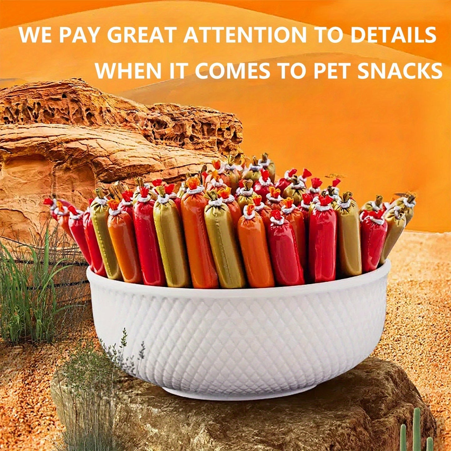 Grain-Free Dog Sausage Treats – Chicken Flavor Ham Sticks, Soft & Easy-Digest Dental Chew Snacks for Puppies & Adult Dogs, No Additives