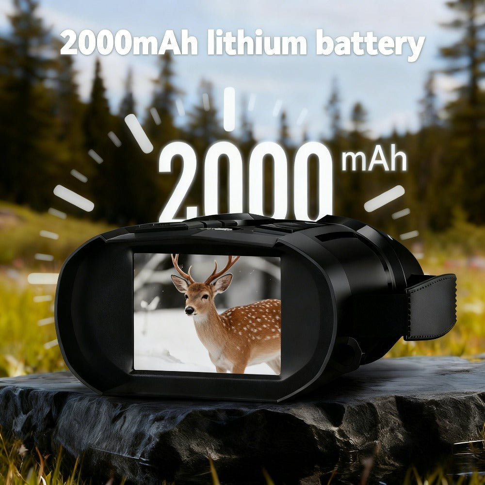 Night Vision Goggles 2K Ultra HD – 5W IR Binoculars with 2.8" IPS Screen, 10X Optical Zoom, 2600ft Range & 2000mAh Rechargeable Battery |