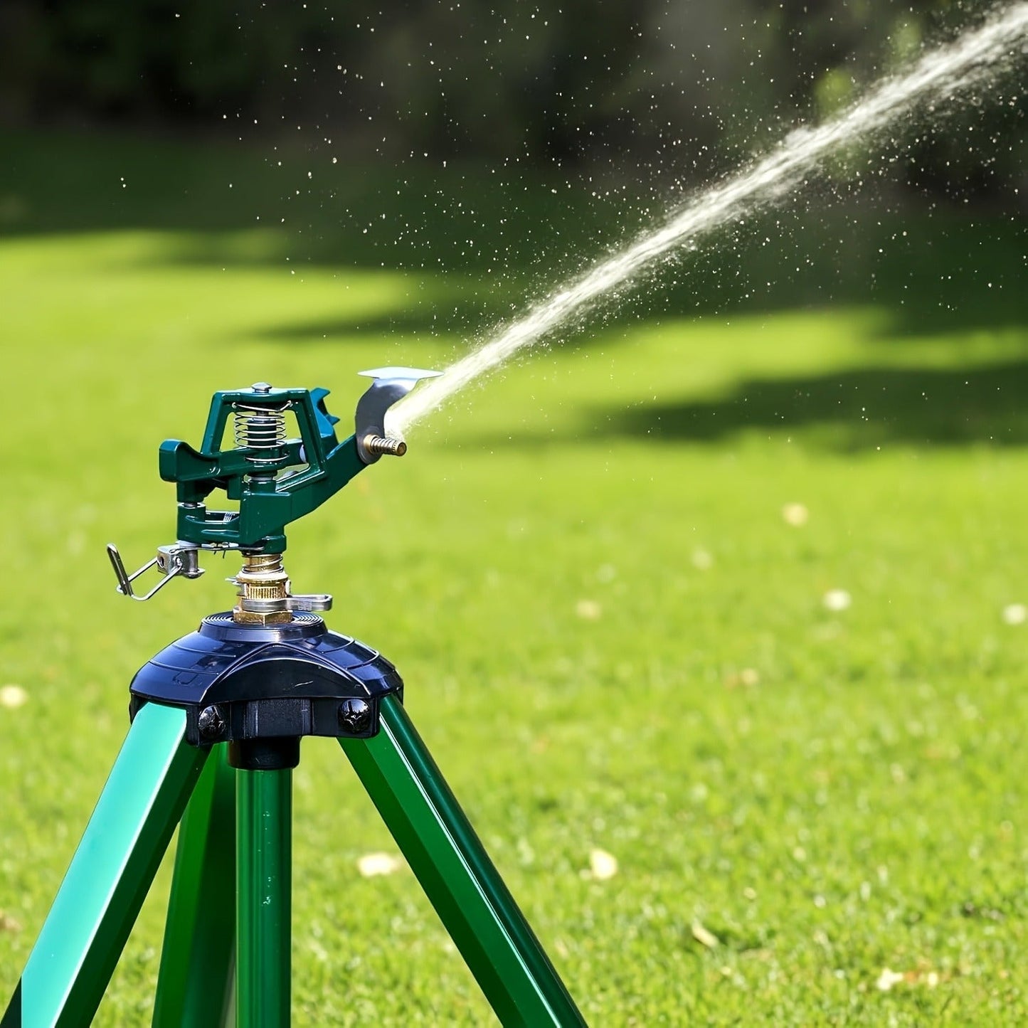 Impact Sprinkler Tripod 360° Zinc Head Lawn Yard Irrigation Flip Lock, for Garden, Lawn and Yard Watering