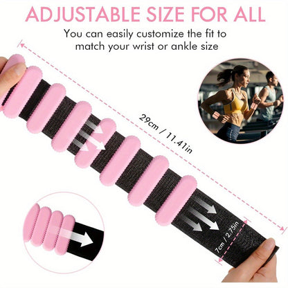 Silicone Wrist & Ankle Weights Bracelet 1LB Pair for Women Men – Adjustable Weighted Cuffs for Yoga, Running