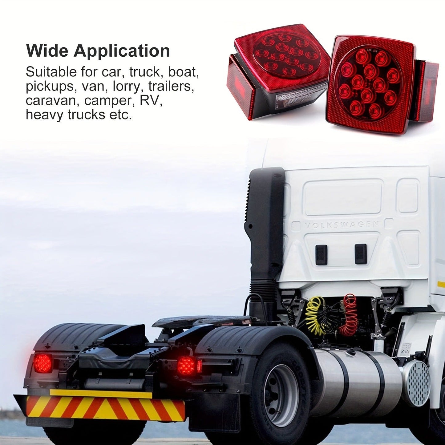 LED Trailer Light Kit 12V Submersible – Utility Trailer Lights for Boat, RV & Truck Under 80", Complete Wiring Harness
