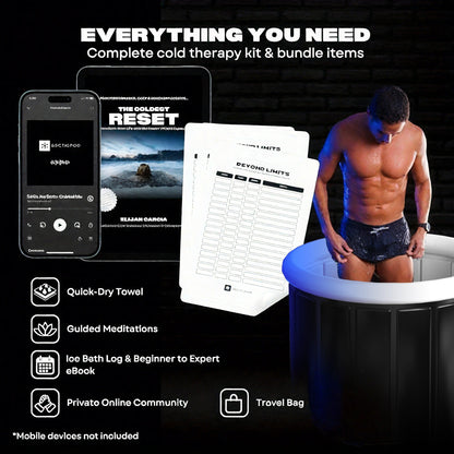 Cold Plunge Tub Foldable Ice Bath, 95-Gallon 34"x34"x30" Portable Cold Water Therapy Tub for Indoor & Outdoor Recovery