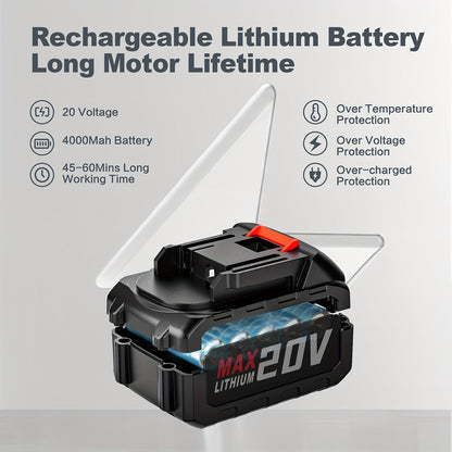 Mini Chainsaw Cordless 6-Inch Brushless with 20V 4.0Ah Rechargeable Battery, One-Hand Electric Handheld Chain Saw for Tree Trimming