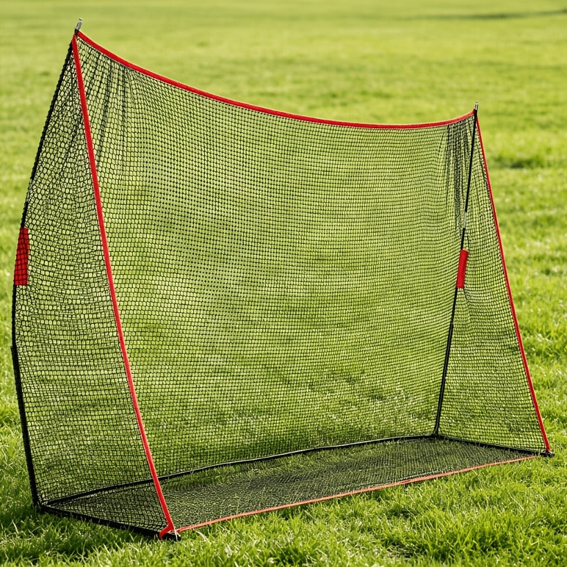 Baseball Softball Training Net 7x7ft with Arch Frame & Carry Bag – Batting & Pitching Practice for All Skill Levels, Black & Red Options