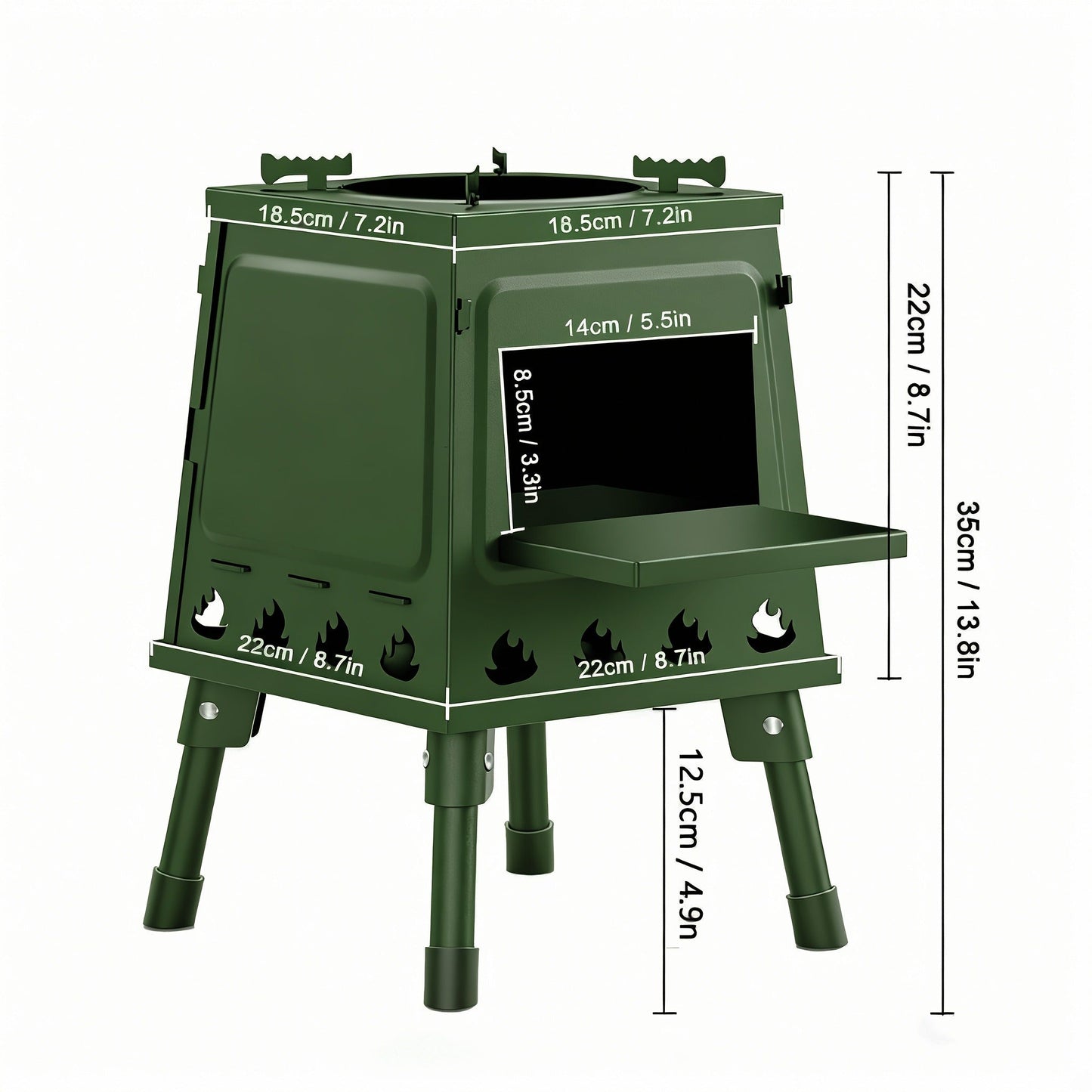 Foldable Wood Burning Camp Stove, Portable Outdoor Cooking Rocket Stove for Camping, Hiking, Picnics, BBQ & Travel
