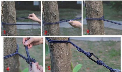 Green Lightweight Camping Hammock with 87 x 35-Inch Nylon Bed, Two Hooks, Suspension Ropes and Carry Bag