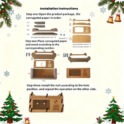 Large Cat House with Scratcher Pad & Plush Ball Toys, Ventilated Multi-Functional Indoor Outdoor Cat Shelter