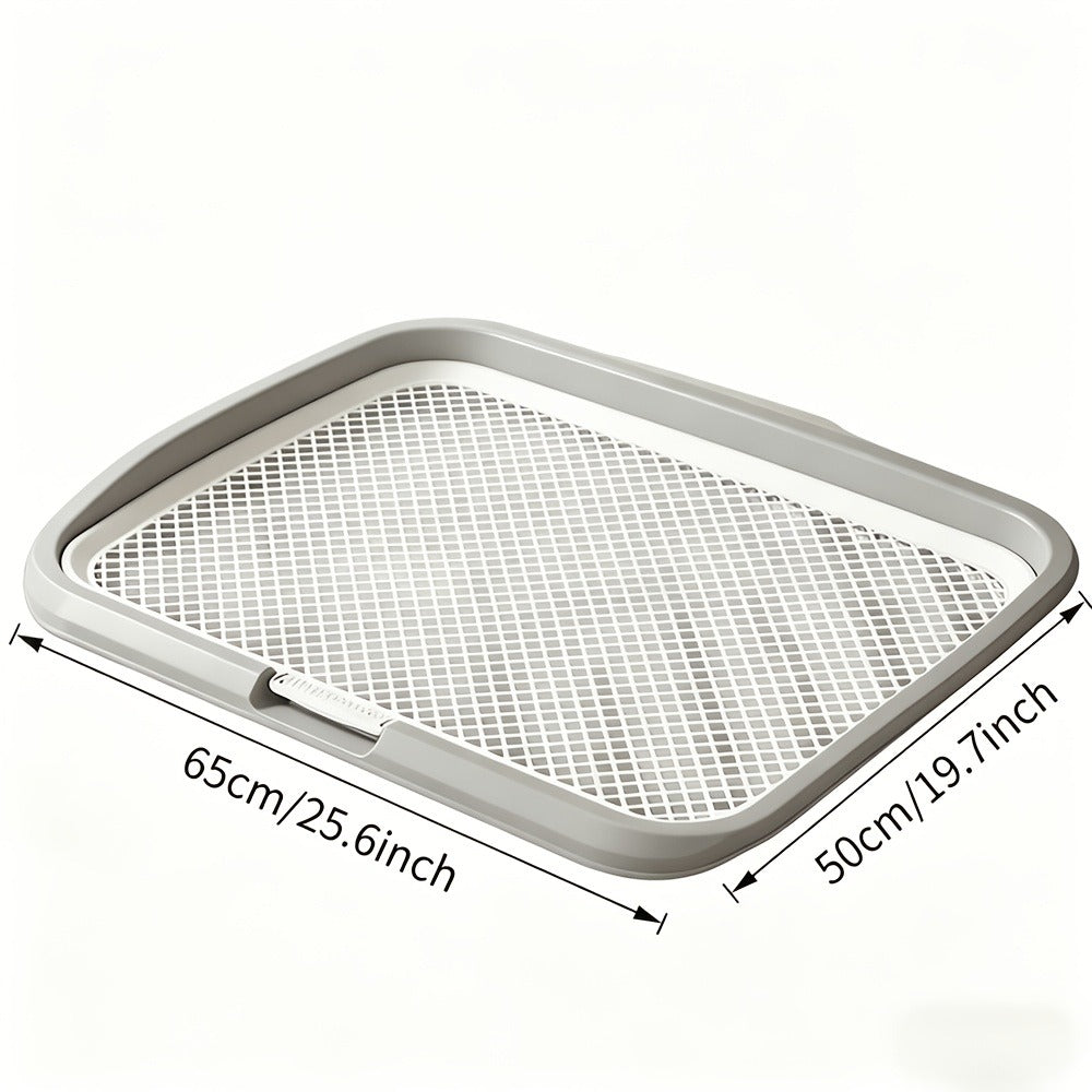 Indoor Dog Potty Tray with Removable Grating – Leak-Proof Puppy Training Toilet, Washable Pee Pad Holder for Apartments