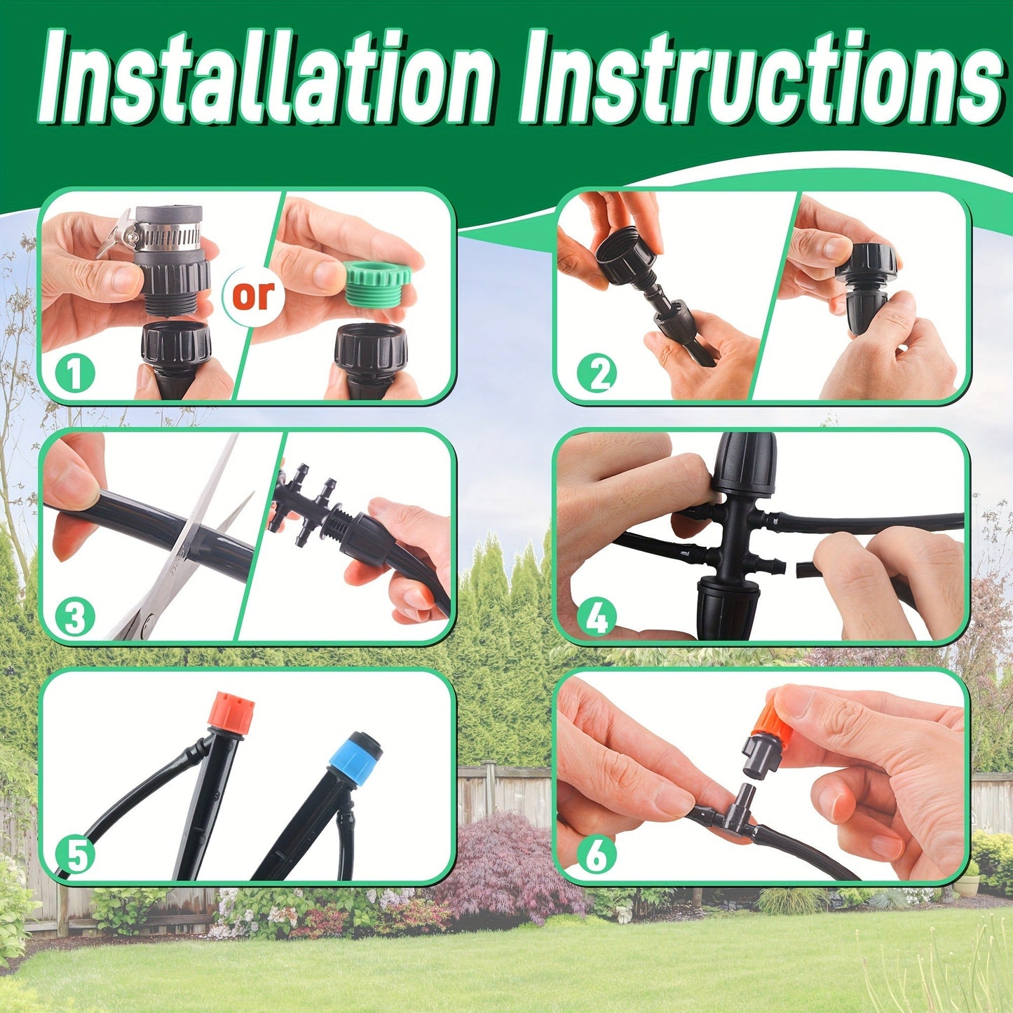 226FT Drip Irrigation Kit – Automatic Plant Watering System with Adjustable Nozzles for Garden & Greenhouse
