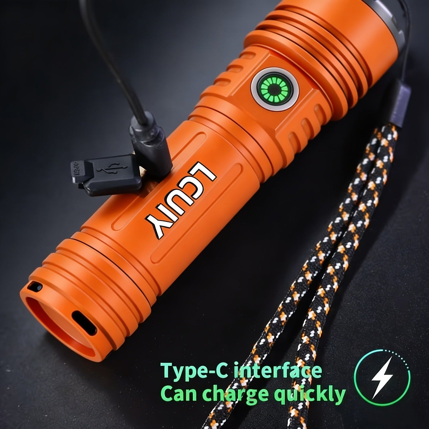 Flashlight 4500-Lumen Fresnel Lens Rechargeable Hand Torch with Six Modes in Two Model Options