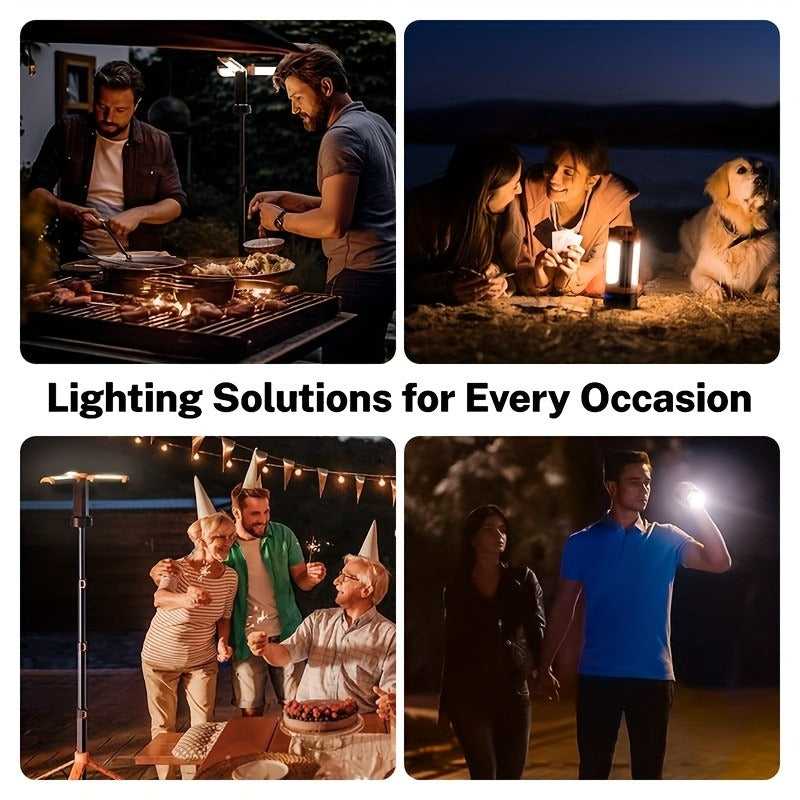 Rechargeable Camping Light with Stand 15000mAh 20000mAh High Capacity LED Tent Lamp – Portable Battery Powered Lantern for Camping Hiking