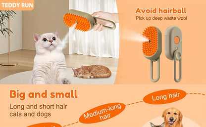 Cat Grooming Steam Brush – Self-Cleaning 4-in-1 Pet Brush with Spray for Cats & Dogs Shedding Grooming Control Deshedding Tool