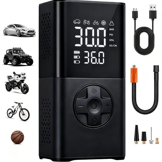 Portable Wireless Tire Inflator Air Compressor Digital Display Fast Pump Lithium Battery for Car Motorcycle Bike Emergency Inflation