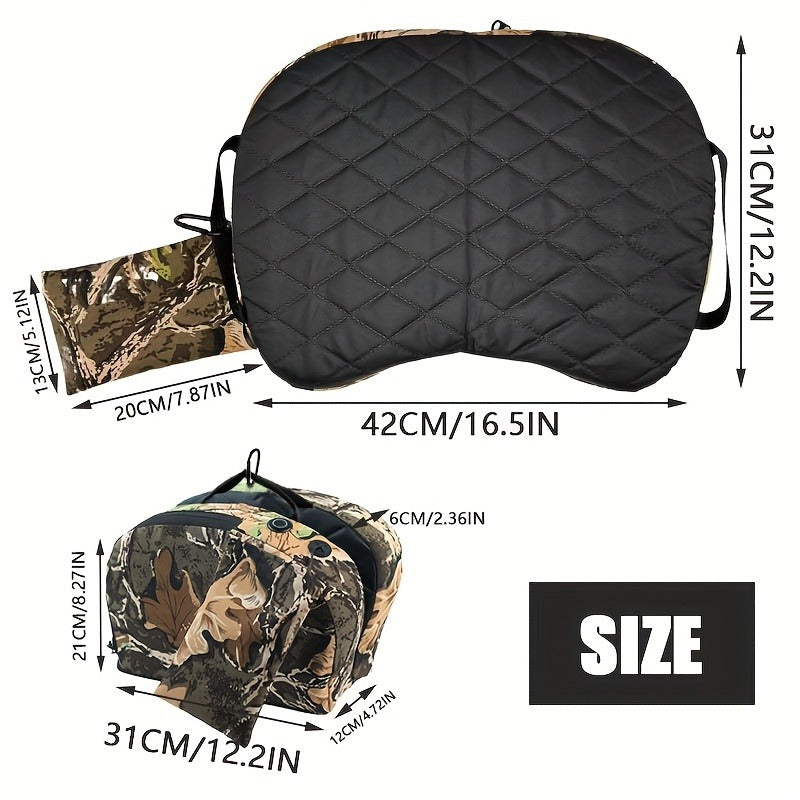 Heated Hunting Seat Foldable Camouflage – Portable Heated Cushion for Tree Stand, Ice Fishing & Outdoor Camping, Stays Warm in Cold Weather