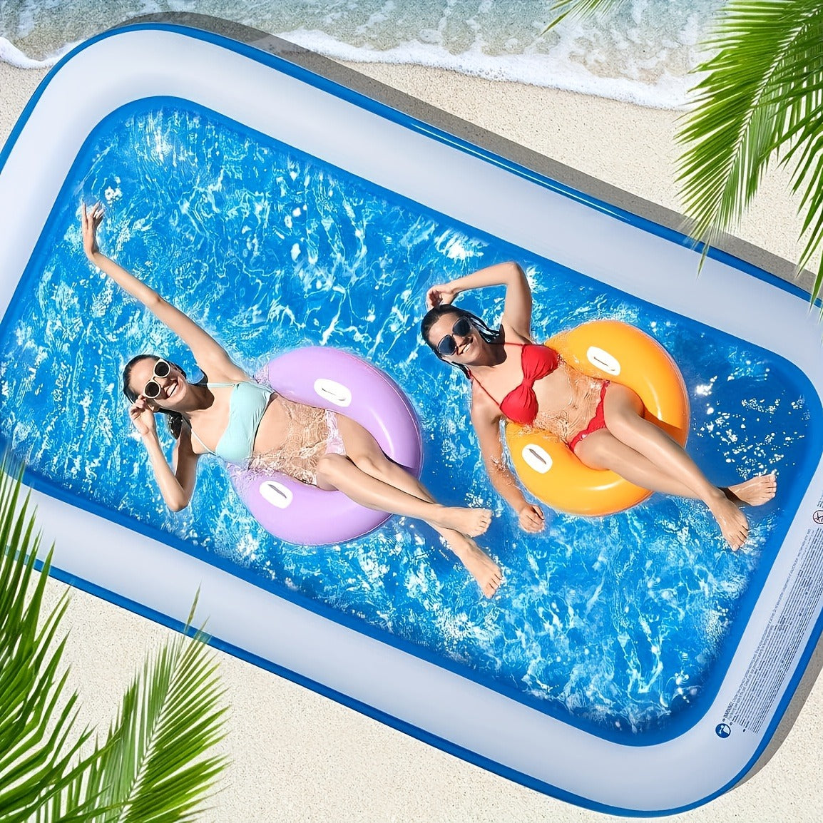 Inflatable Swimming Pool Glow Night Light PVC Reinforced Thickened Fast Setup Outdoor Backyard Party Pool for Adults Kids Family