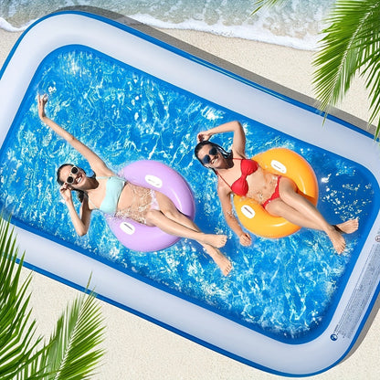 Inflatable Swimming Pool Glow Night Light PVC Reinforced Thickened Fast Setup Outdoor Backyard Party Pool for Adults Kids Family