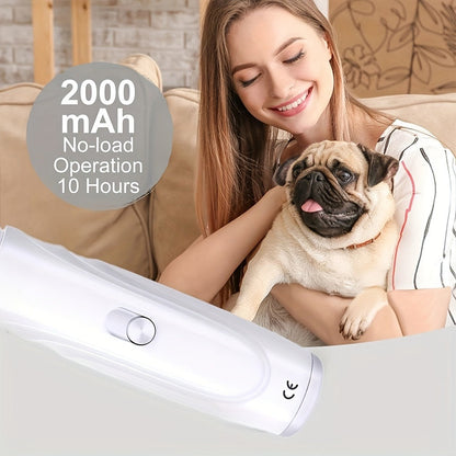 Pet Nail Grinder, DXYE WANIR Rechargeable Two-Speed Tool with Three Port Sizes and White Finish