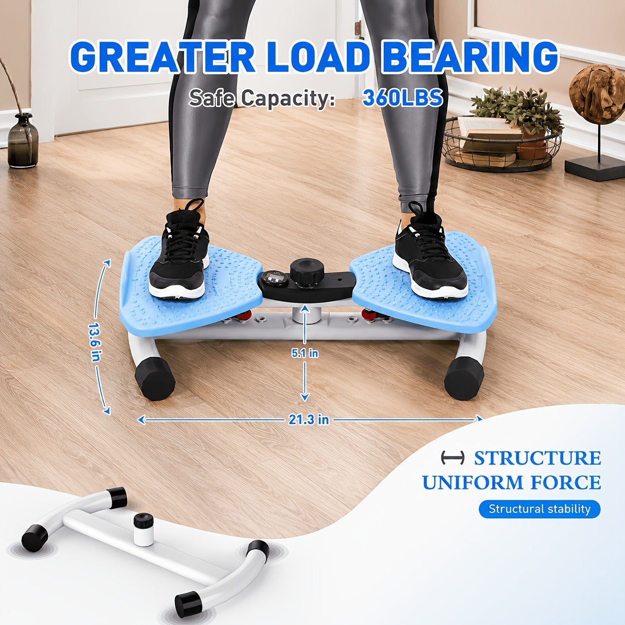 Fitness Equipment Waist Twist Platform with Figure-Eight Resistance Tubes Display and Three Colors