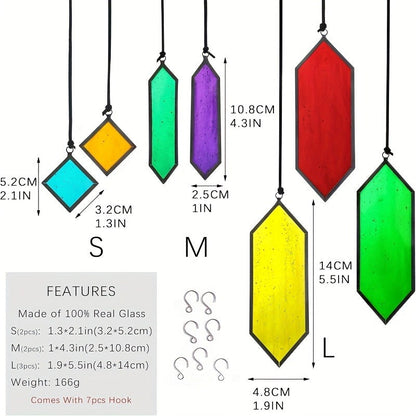 Glass Rainbow Suncatcher Hanging Ornament – Crystal Prism Window Sun Catcher for Garden, Patio & Home Decor