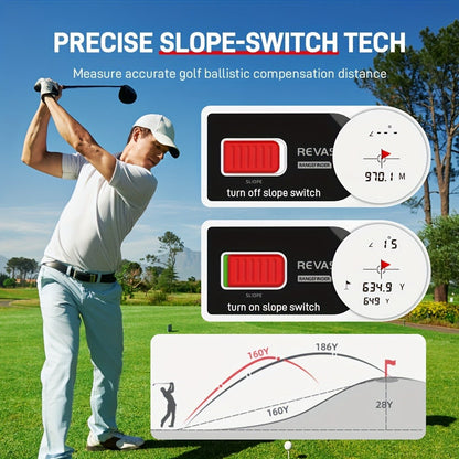 White Golf Laser Rangefinder with 1000-Yard Source Rating, Magnetic Side Panel, Slope Switch and USB-C Charging