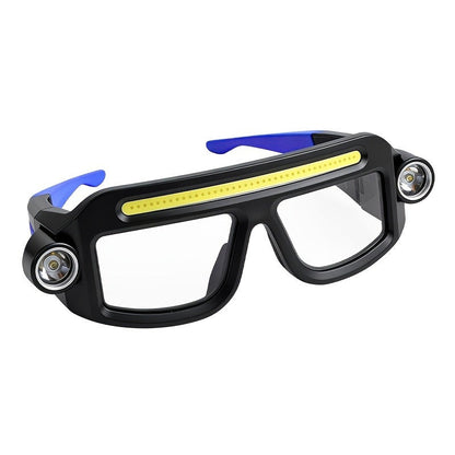 LED Headlamp Glasses Light – USB Rechargeable Head Torch with Rotatable Beam, Adjustable Brightness & Strobe Mode for Night Running