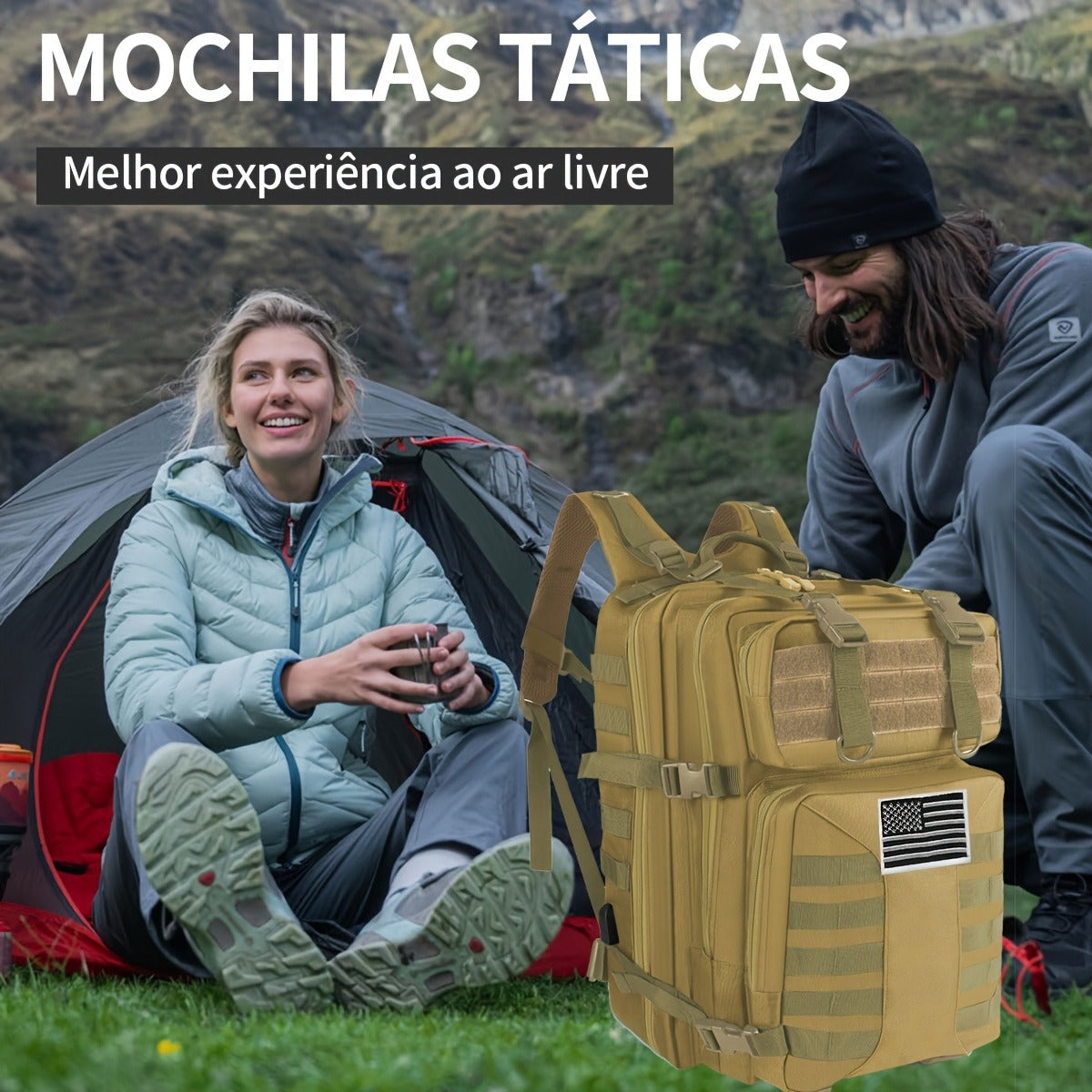 Tactical Military Backpack 50L – Large Capacity Molle Rucksack for Camping, Hiking, Hunting, Fishing & Travel