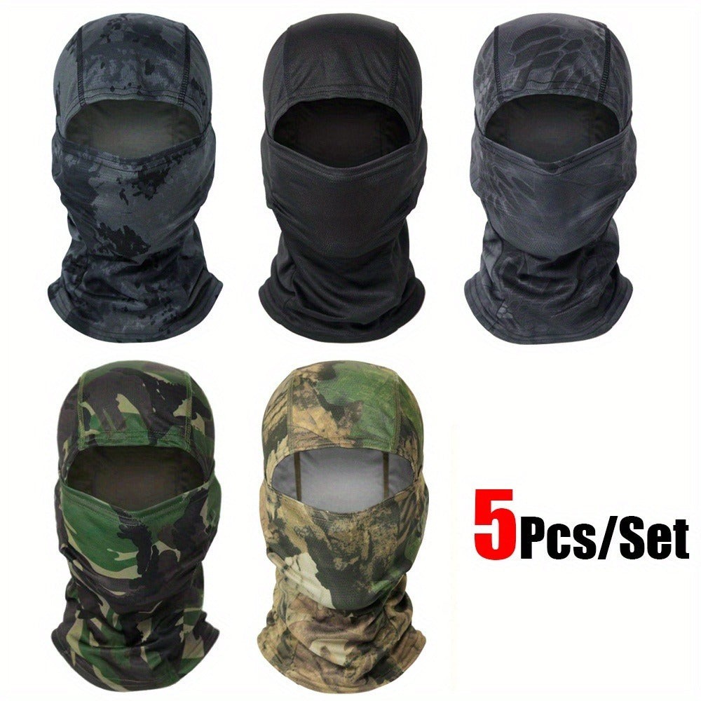 5-Pack Neck Gaiter Face Mask for Men & Women – UV Protection Balaclava Headscarf for Running, Hiking, Fishing, Cycling