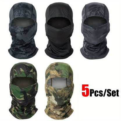 5-Pack Neck Gaiter Face Mask for Men & Women – UV Protection Balaclava Headscarf for Running, Hiking, Fishing, Cycling