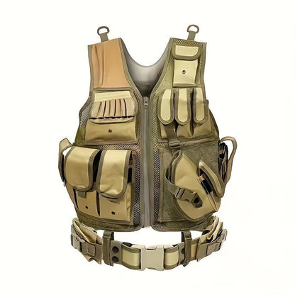 Tactical Fishing Vest with Quick Release – Lightweight Breathable Multi-Pocket Outdoor Vest for Men Camping Hiking Hunting Training