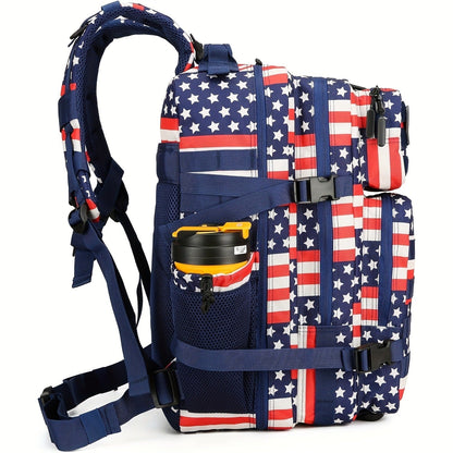 Flag Design Hiking Backpack 20L Tactical Daypack Waterproof Camping Travel Bag Cycling Fitness Outdoor Sports Backpack Independence Day Gift
