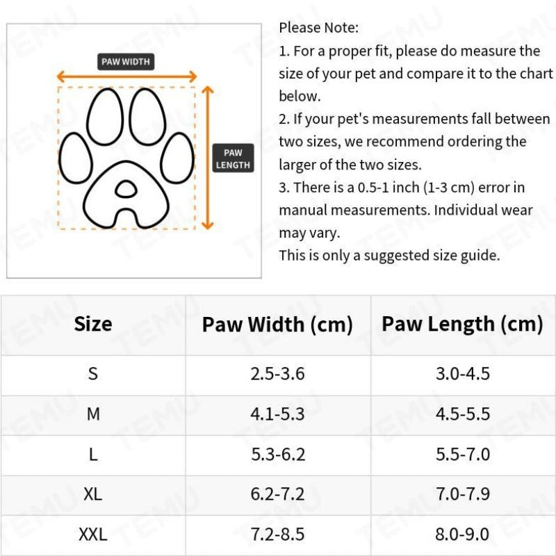 Dog Boots Anti-Slip Suspender Booties with Adjustable Straps & Buckles – Winter Warm Durable Polyester Snow & Ice Paw Protector