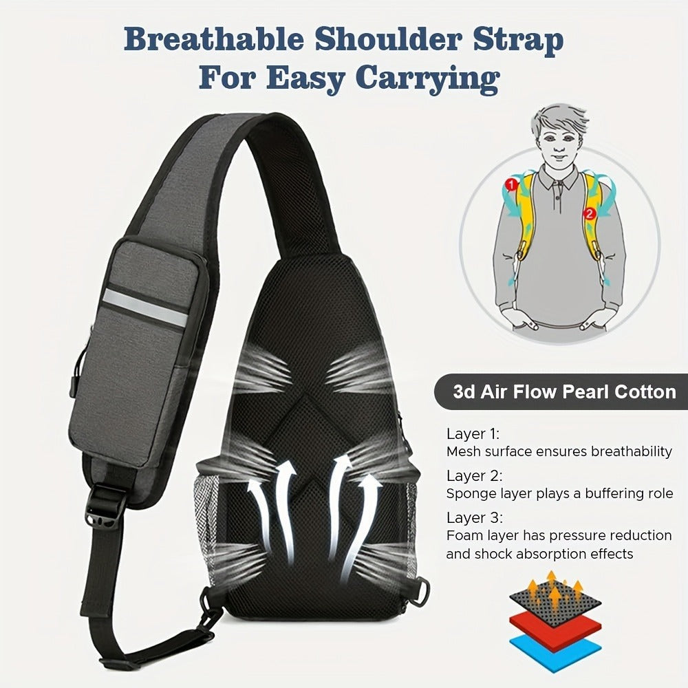 Lightweight Multi-Pocket Sling Crossbody Bag for Women and Men with Zip Compartments and 14 Color Styles