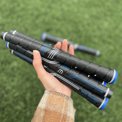 Oversized Golf Grips 10-Pack | Jumbo Blue Soft Rubber Anti-Slip Golf Club Grips for Iron & Wood Clubs – Ergonomic Precision Control Design
