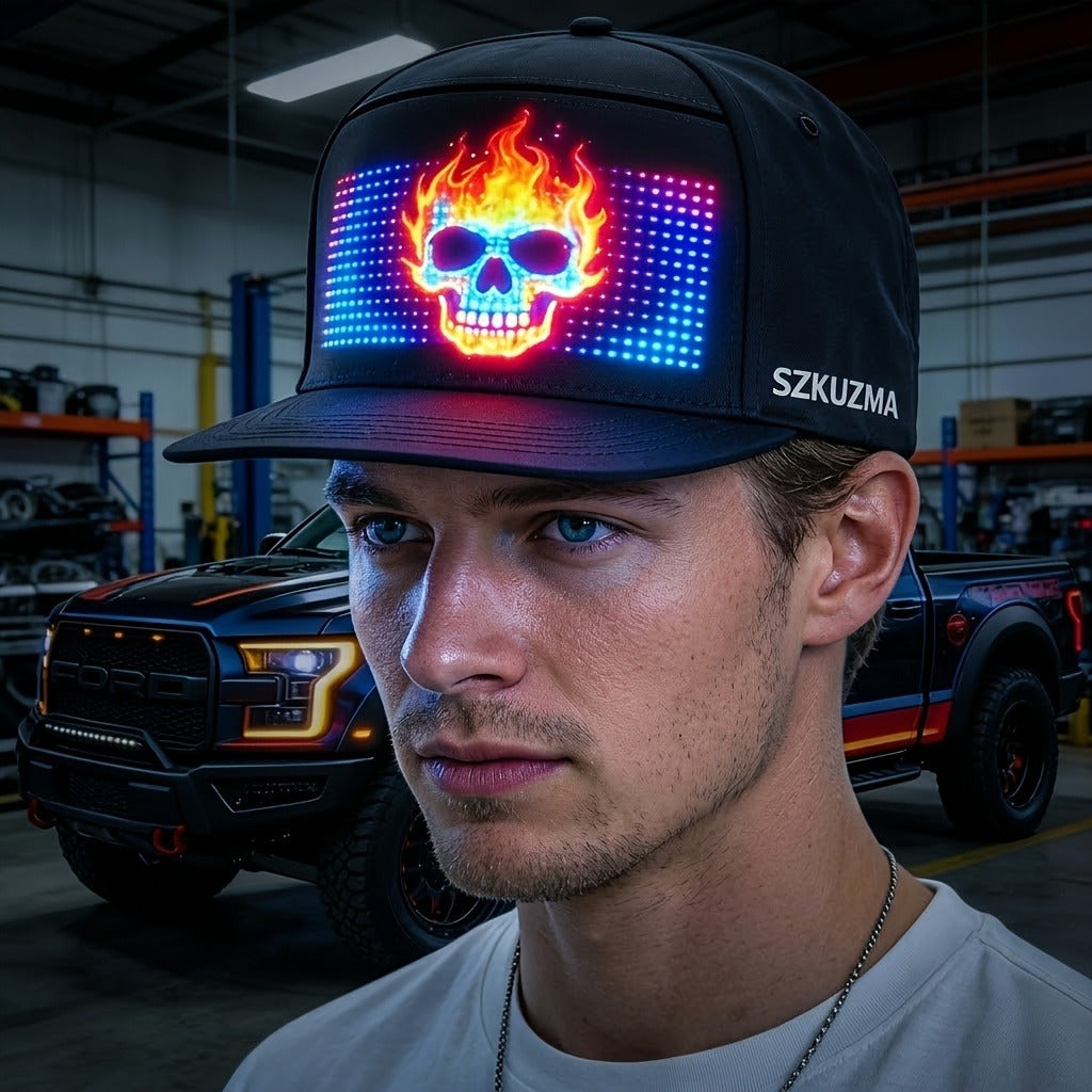 Programmable LED Hat with APP Control – Custom Text, Animation & Graffiti Display, USB Rechargeable, Adjustable Fit for Men & Women