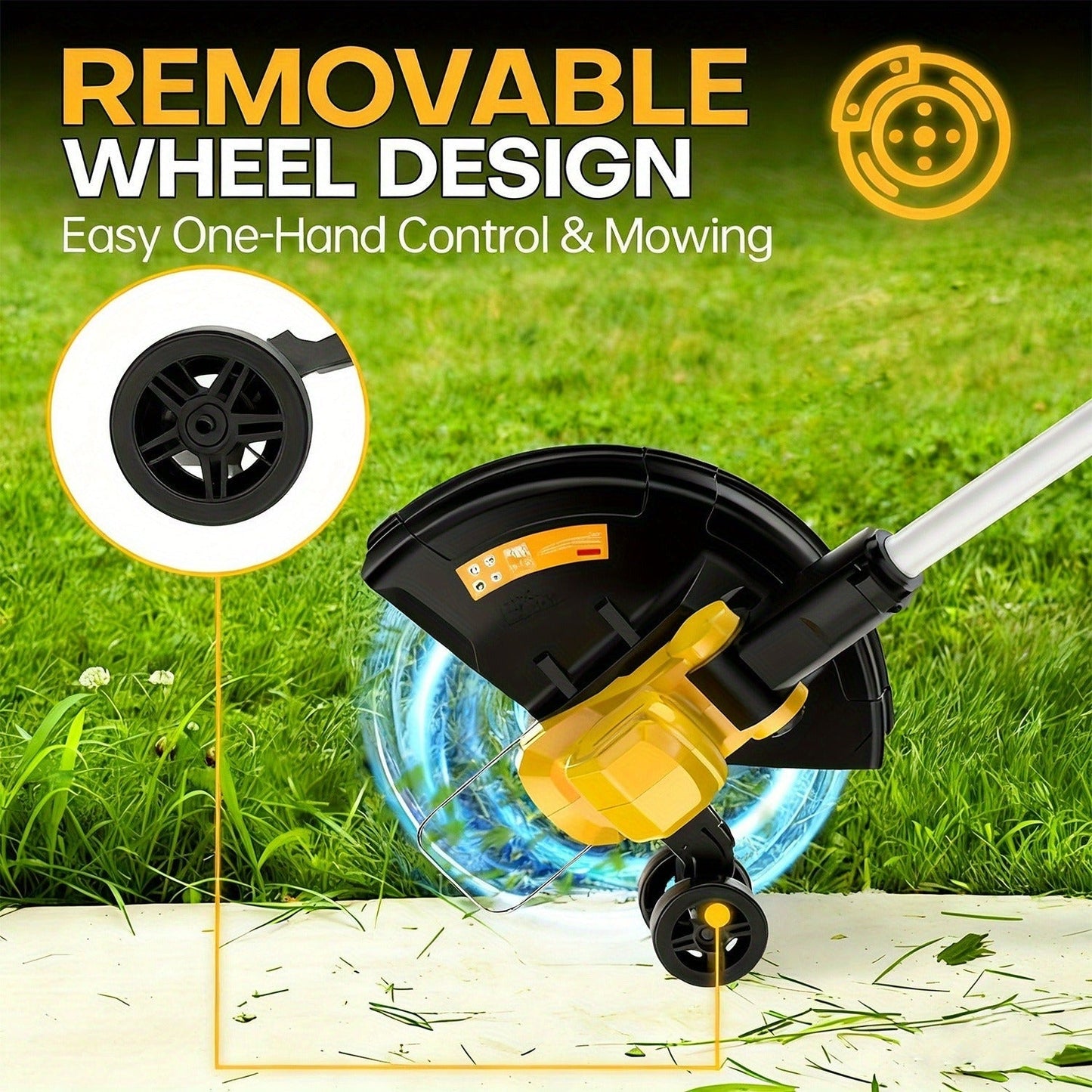 Cordless String Trimmer for DeWalt 20V Max, 12-Inch 20000RPM Brushless 3-in-1 Weed Eater with Auto-Feed