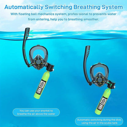 Aluminum Alloy Mini Diving Tank 0.5L – Portable Scuba Oxygen Cylinder with Regulator for Underwater Photography Snorkeling Recreation
