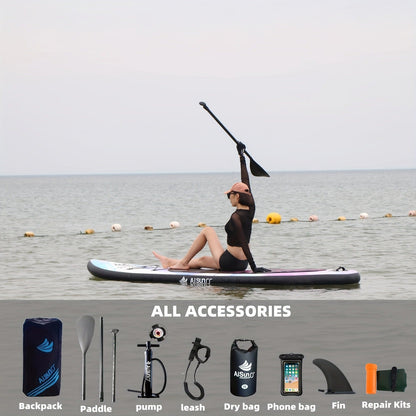 10.6-Foot Purple Inflatable Paddle Board Kit with Adjustable Paddle, Pump, Carry Bag and Water Bag