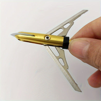 Hunting Broadhead 6PCS 100 Grain – 2-Blade Stainless Steel Archery Arrow Tips with Ferrule Alignment Technology, 2.34" Cutting Diameter