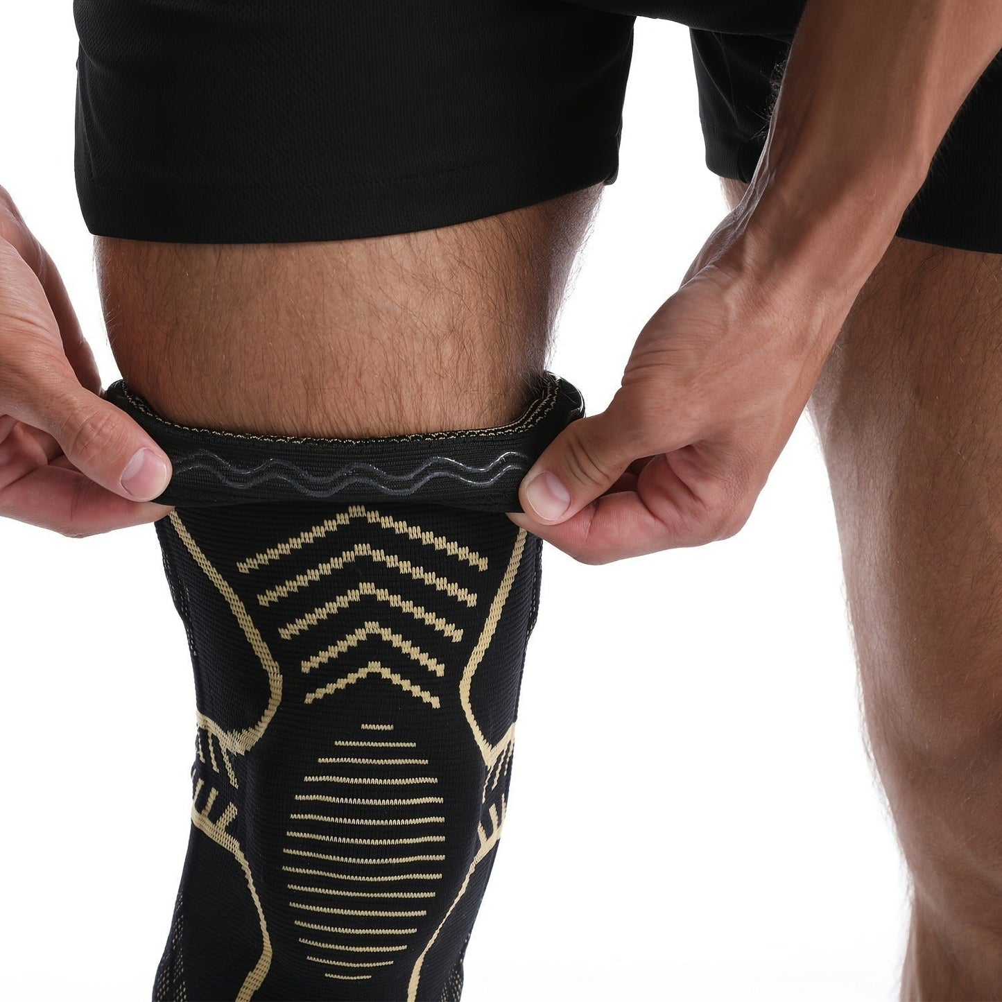 Copper Full Leg Knee Brace Compression Sleeve with Patella Gel Pad & Metal Side Stabilizers – 60% Copper Ions Infused Knee Support for Men