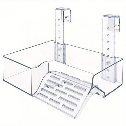 Turtle Basking Platform Acrylic Floating Island – Adjustable Height Climbing Dock with Integrated Ladder | Transparent Perforated Design