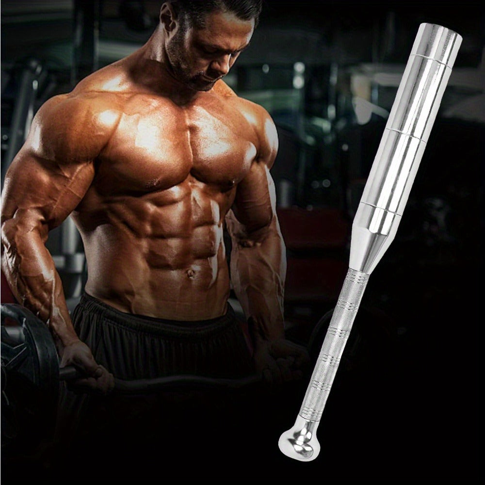 Fitness Equipment Adjustable Silver Steel Club with 6.5 to 17.5 lb Threaded Weight Configurations