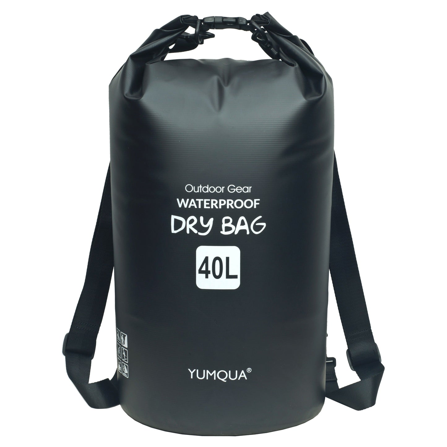 Waterproof Dry Bag Backpack 40L Roll Top Lock Closure PVC Floating Storage Bag for Kayaking Boating Swimming Hiking Camping Fishing Black