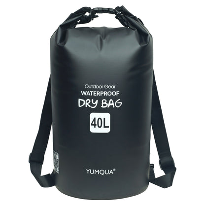 Waterproof Dry Bag Backpack 40L Roll Top Lock Closure PVC Floating Storage Bag for Kayaking Boating Swimming Hiking Camping Fishing Black