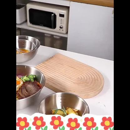 Three-Piece Nesting Mixing Bowl Set with 21, 23 and 26 cm Diameters for Baking and Food Preparation