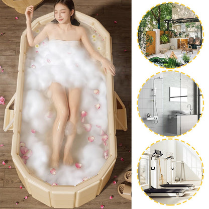 Ice Bath Tub Foldable Portable with Dual Drainage, Collapsible Cold Plunge & Hot Bath Tub for Garden, Patio and Yard Use