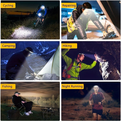 Three-Pack COB and LED Headlamps with 230° Beam, Five Modes, Motion Sensor and Six Hooks Included