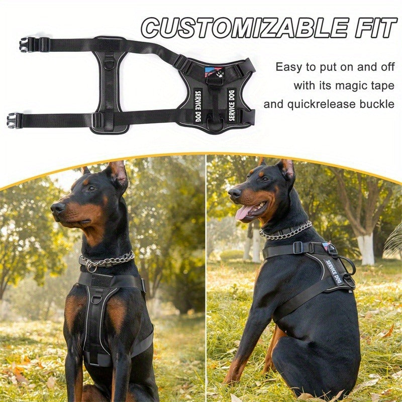Compact Patch Dog Harness in Black and Three Green Styles with S, M, L and XL Size Options