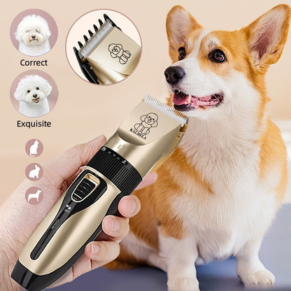 Pet Hair Trimmer USB Rechargeable Wireless Clipper for Dogs & Cats – Low Noise Electric Grooming Scissors, Lithium Battery