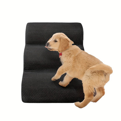 Dog Stairs for High Beds & Sofa – Extra Wide Foam Pet Steps with Non-Slip Bottom, Soft Cushioned Dog Ramp for Couch, Ideal for Small Dogs